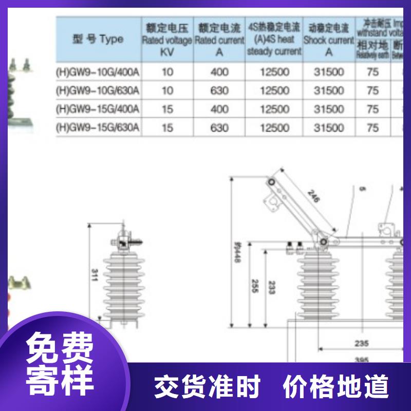 (辽宁)附近羿振   单极隔离开关HGW9-10KV/400厂家价格