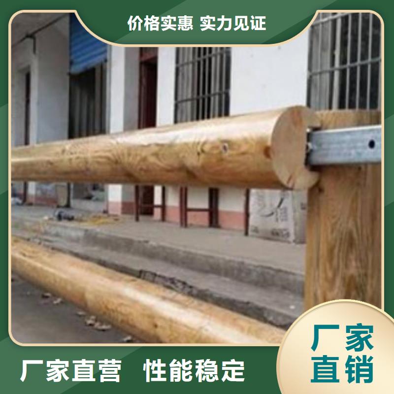 宝鸡订购飞龙景区钢背木厂家Q235钢板立柱护栏良心企业