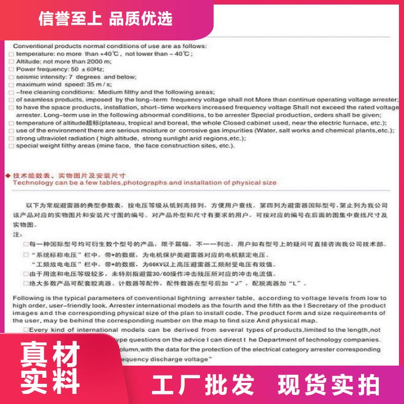 氧化鋅避雷器YH10W-51/134