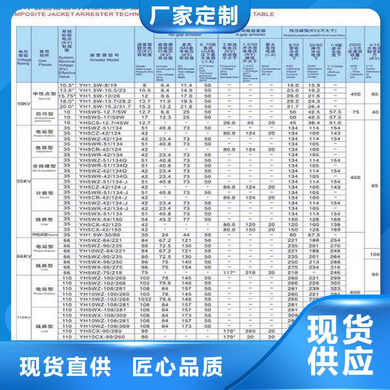 氧化锌避雷器YH5WT5-42/128L货源充足