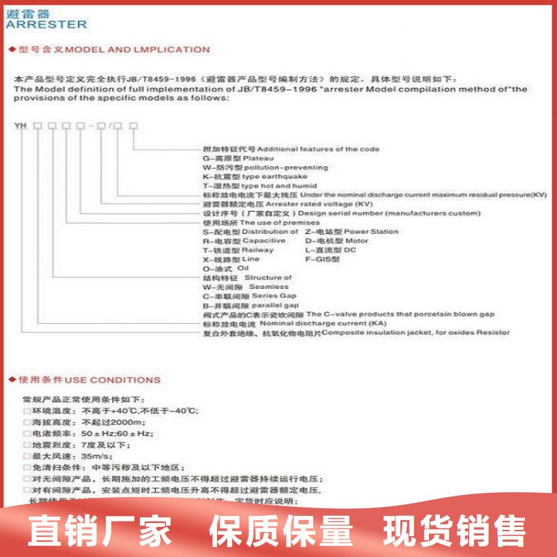 金属氧化物避雷器YH10W5-96/250