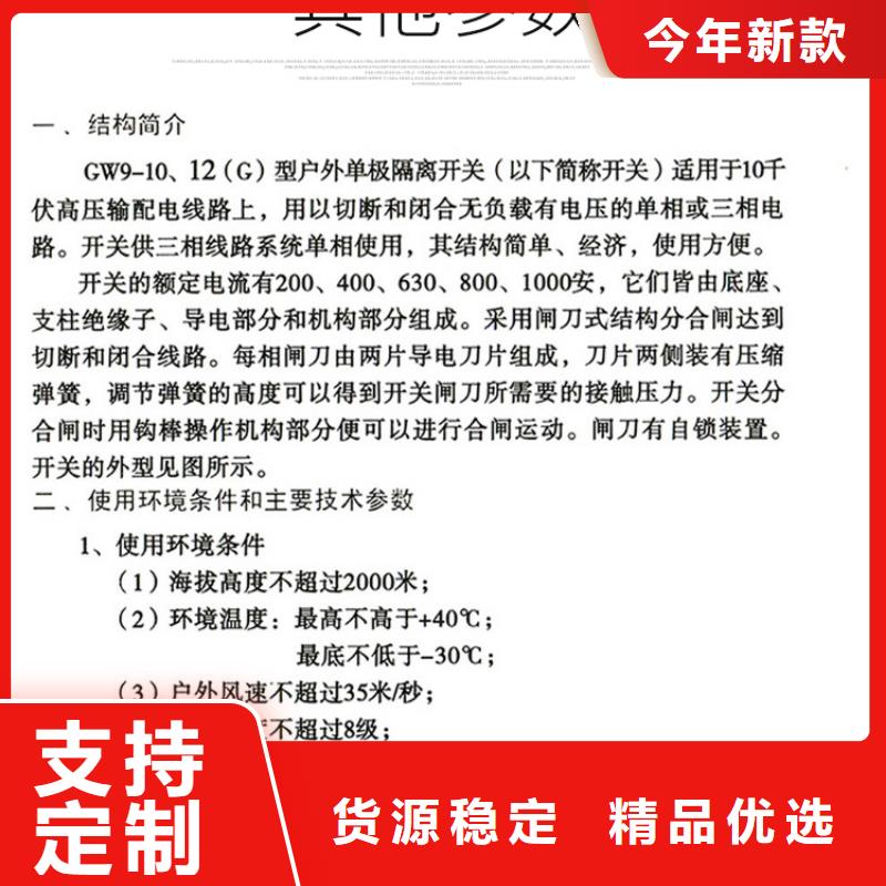品牌：【羿振电气】HGW9-12W/200A高压隔离开关生产厂家