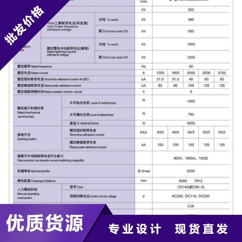 HGW9-15/1000A户外高压隔离开关